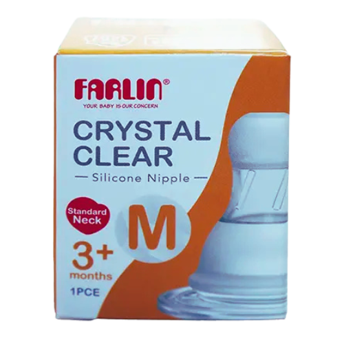 Farlin Silicone Nipple Crystal Clear M 3plus Months 1pcs